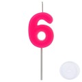 Świeczki urodzinowe cyfry z podstawką, cyfra 6