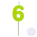 Świeczki urodzinowe cyfry z podstawką, cyfra 6