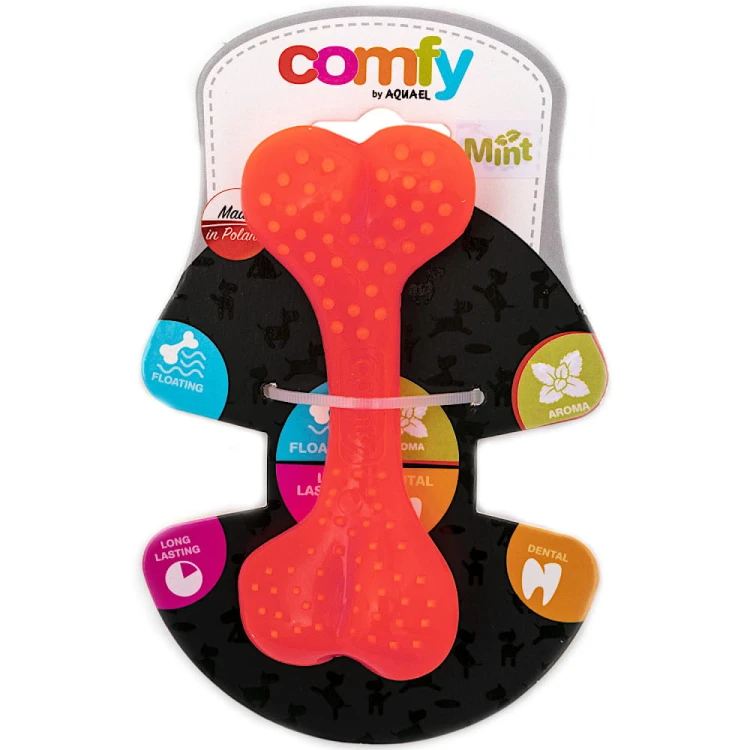 Zabawka kość gryzak psa aport Comfy 12,5cm Orange