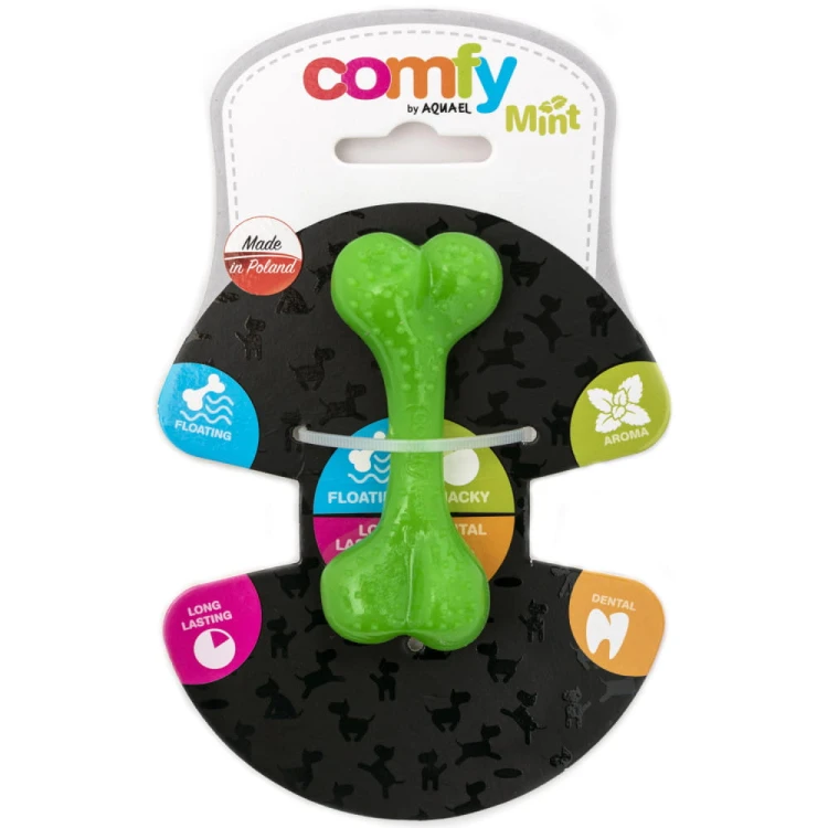 Zabawka kość gryzak psa aport Comfy 8,5cm Zielony