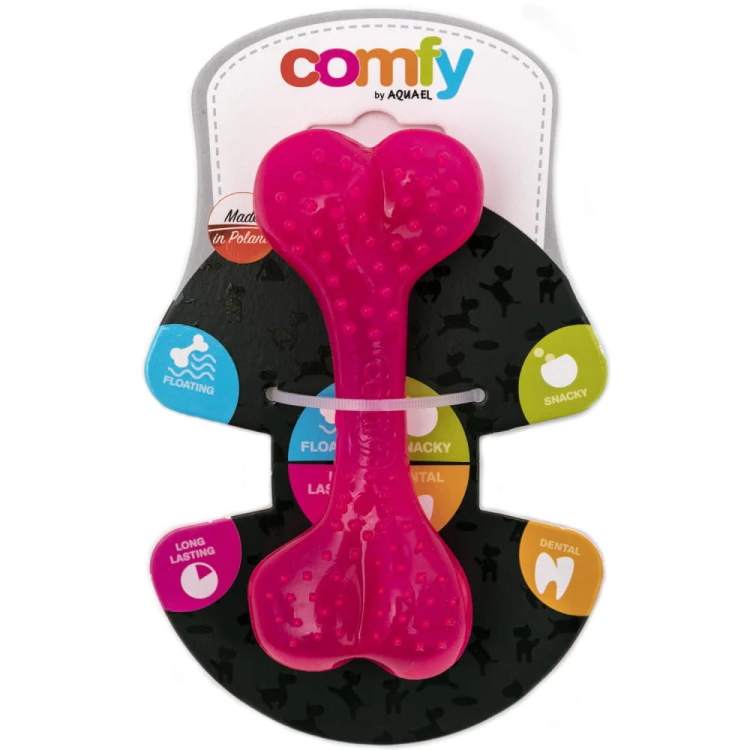 Zabawka kość gryzak psa aport Comfy 12,5cm Różowy