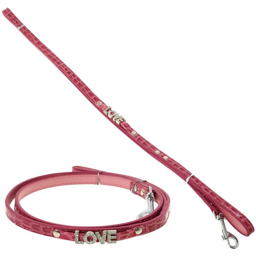 Smycz dla psa Comfy Olympia Love Różowa S 120 cm