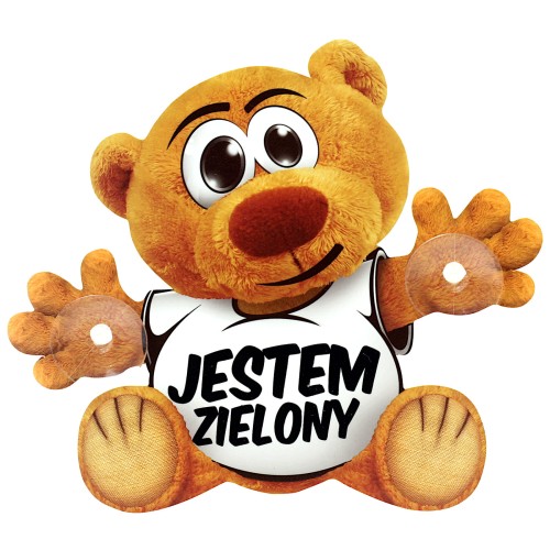 Tabliczka przyssawka na szybę auta, Jestem zielony