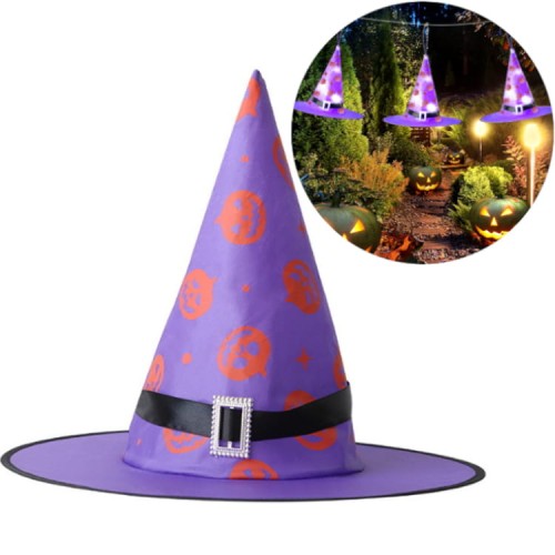 Kapelusz czarownicy wiedźmy świecący LED Halloween