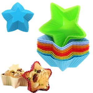 Świąteczne formy, foremki silikonowe do muffinek, babeczek Gwiazdki 12 szt.