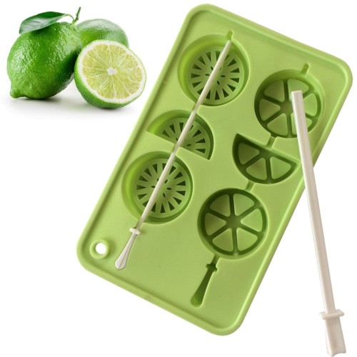 Silikonowa foremka do kostek lody Limonka, patyczki