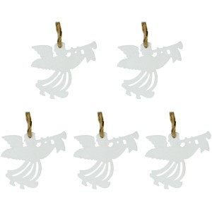 Bombki, ozdoby choinkowe Anioły 5 szt. drewniane