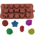 Silikonowe foremki do czekoladek i lodu 15 wzorów