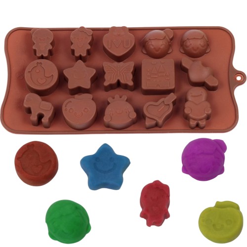 Silikonowe foremki do czekoladek i lodu 15 wzorów