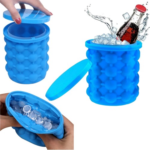 Kostkarka do lodu wiaderko pojemnik na lód 2in1