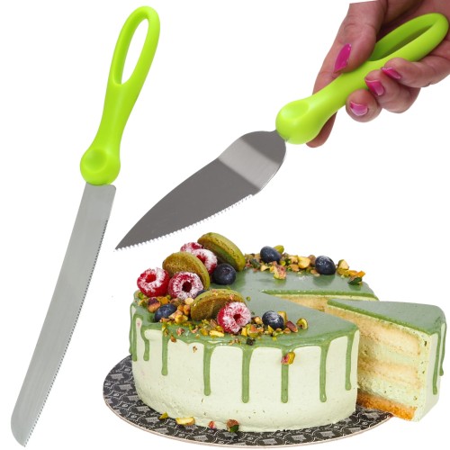 Łopatka i nóż do krojenia serwowania tortów ciast