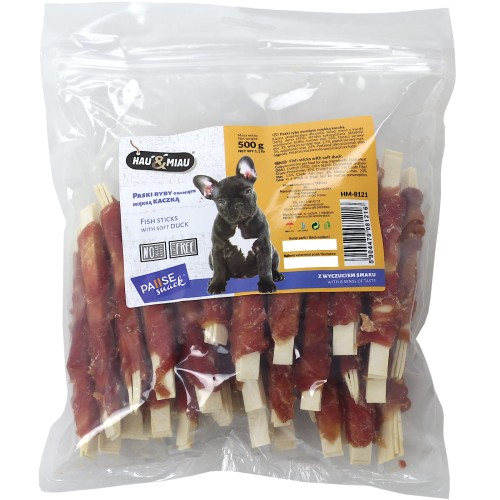 Przysmak psa dorsz owinięty kaczką Hau&amp;Miau 500g