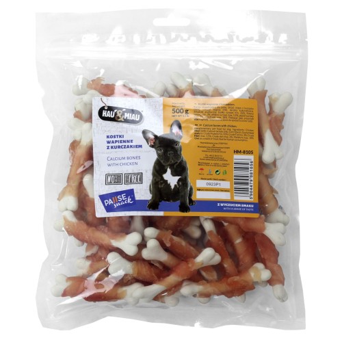 Przysmak dla psa kostki z kurczakiem Hau&amp;Miau 500g
