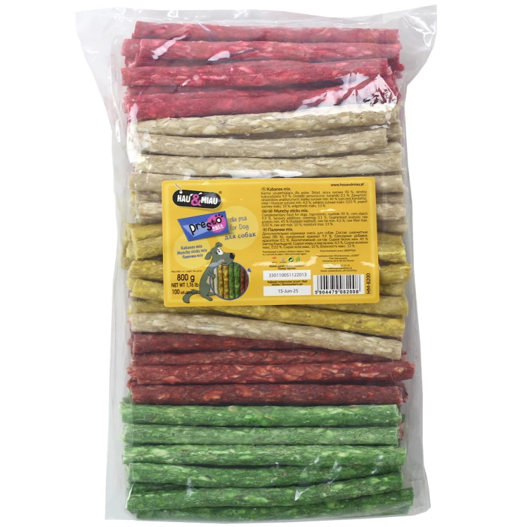 Przysmak gryzak psa Kabanosy Hau&amp;Miau 800g 100szt.