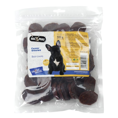 Przysmak psa miękkie chipsy wołowe Hau&amp;Miau 500g