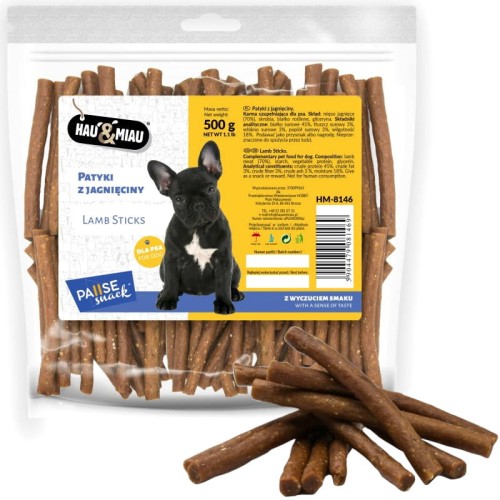 Przysmak psa miękkie patyki jagnięce Hau&amp;Miau 500g