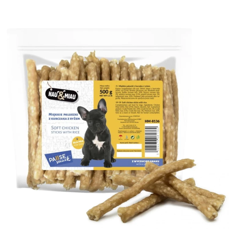 Przysmak psa miękkie paluchy kurczaka HauMiau 500g