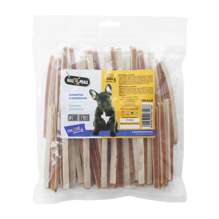 Przysmak psa miękkie kanapki kurczaka HauMiau 500g