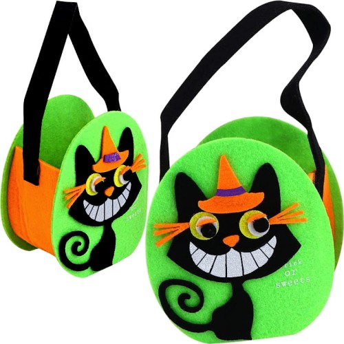 Torba torebka wiaderko koszyk koszyczek na cukierki, słodycze Halloween Kot