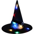 Kapelusz czarownicy wiedźmy świecący LED na Halloween przebranie, strój