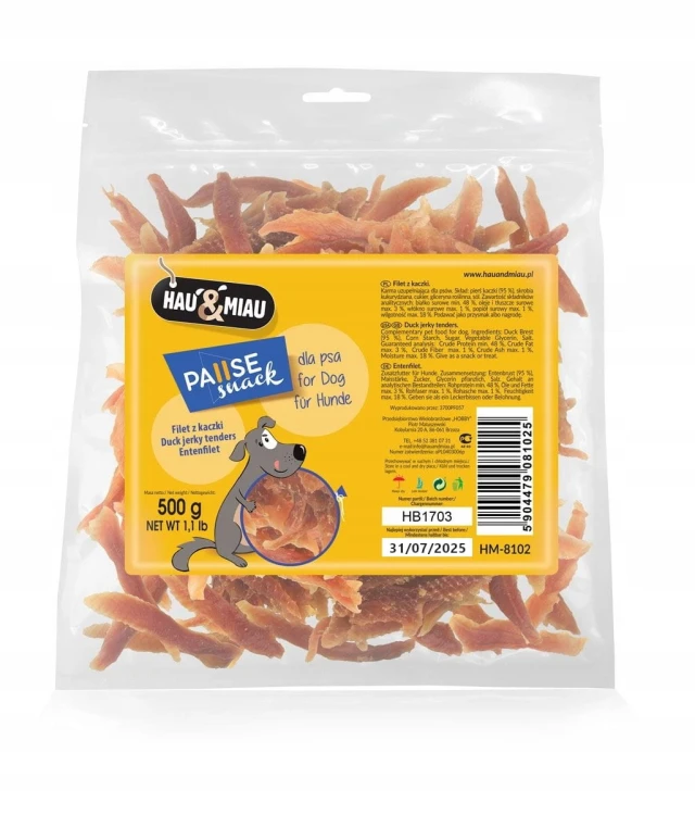 Przysmak dla psa filet z kaczki Hau&amp;Miau 500g
