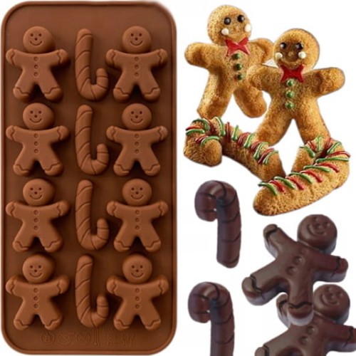 Forma foremka silikonowa Piernikowy Ludzik z laską