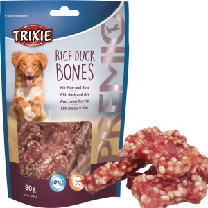 Przysmak dla psa miękkie kostki Kaczka ryżem bezglutenowe Trixie PREMIO 80g
