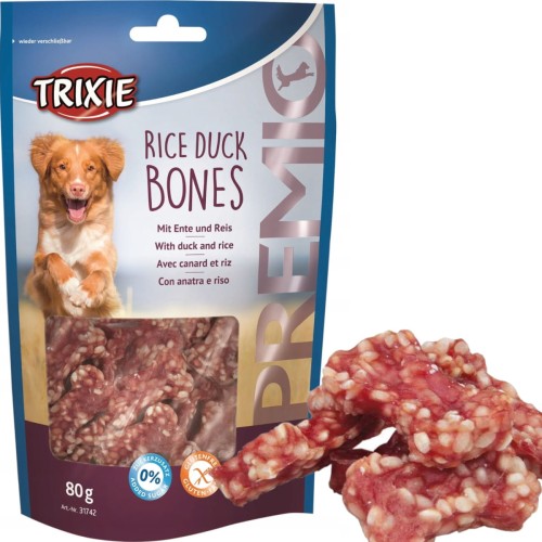 Przysmak dla psa miękkie kostki Kaczka ryżem bezglutenowe Trixie PREMIO 80g