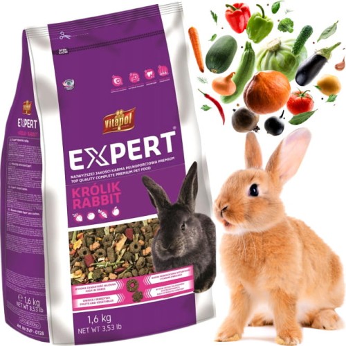 Karma pokarm królika gryzoni Pełnoporcjowa Witaminowa Vitapol Expert 1,6kg