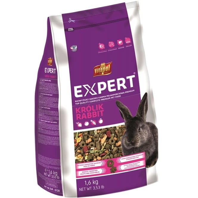 Karma pokarm królika gryzoni Pełnoporcjowa Witaminowa Vitapol Expert 1,6kg