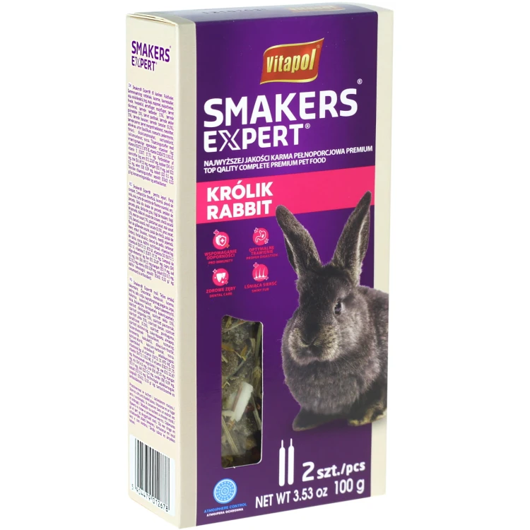 Karma, kolba Królika Pełnoporcjowa Witaminowa Smakers Vitapol Expert 2szt