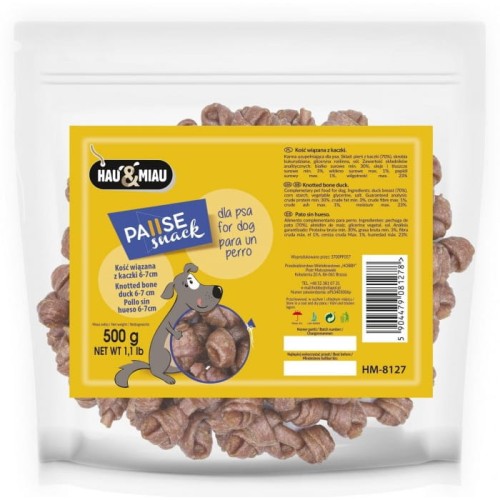 Przysmak, przekąska dla psa miękka Kość wiązana z Kaczki HauMiau 500g