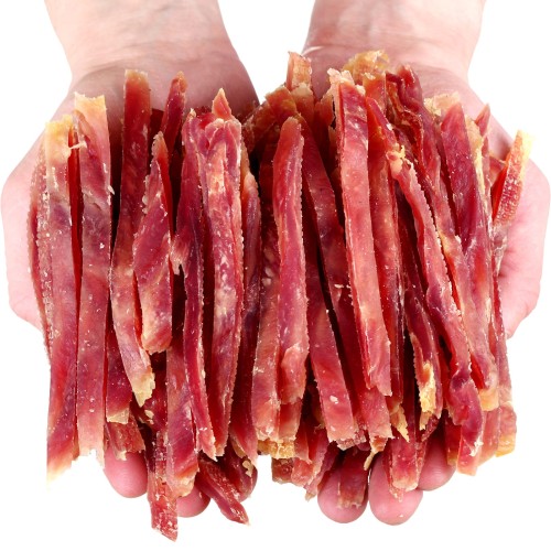 Przysmak, przekąska dla psa miękkie Paski z Kaczki (92%) HauMiau 500g