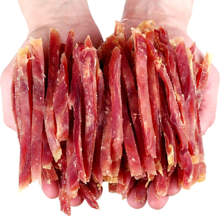 Przysmak, przekąska dla psa miękkie Paski z Kaczki (92%) HauMiau 500g