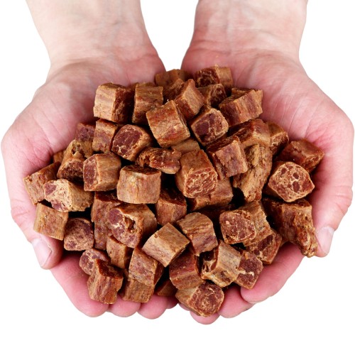 Przysmak, przekąska dla psa Kostki z Jagnięciną i Dorszem HauMiau 500g