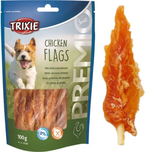 Przysmak dla psa Pierś z kurczaka na patyku Chicken Flags Trixie PREMIO 100g