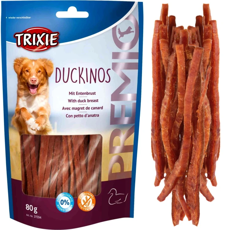 Przysmak dla psa Miękkie paski z Kaczki Duckinos Trixie PREMIO 80g