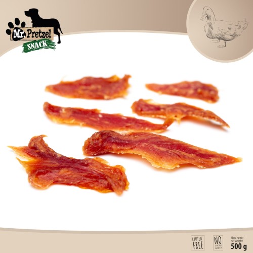 Przysmak dla psa Małe, miękkie filety z Kaczki (92%) Mr.Pretzel 500g