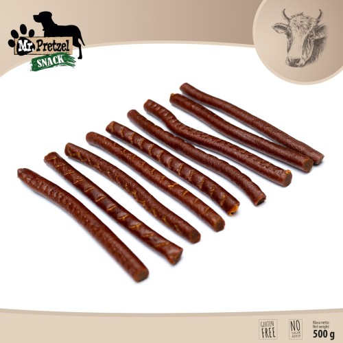 Przysmak, przekąska dla psa Miękkie Paluszki Wołowe (90%) Mr.Pretzel 500g