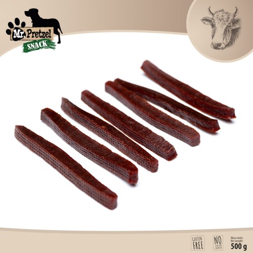 Przysmak, przekąska dla psa Miękkie Paski z Wołowiny (95%) Mr.Pretzel 500g
