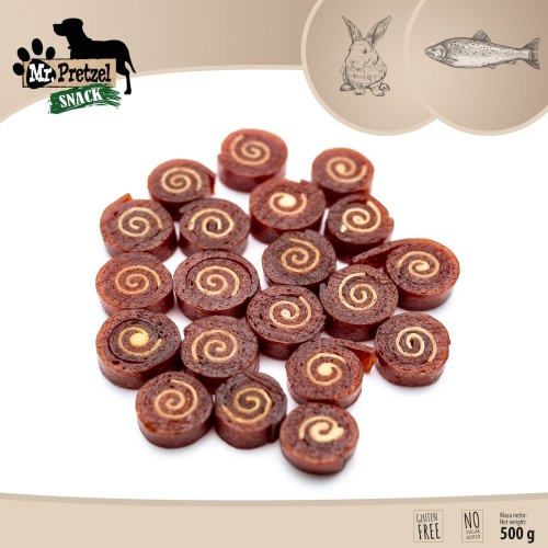 Przysmak, przekąska dla psa Sushi z Królika i Dorsza (95%) Mr.Pretzel 500g