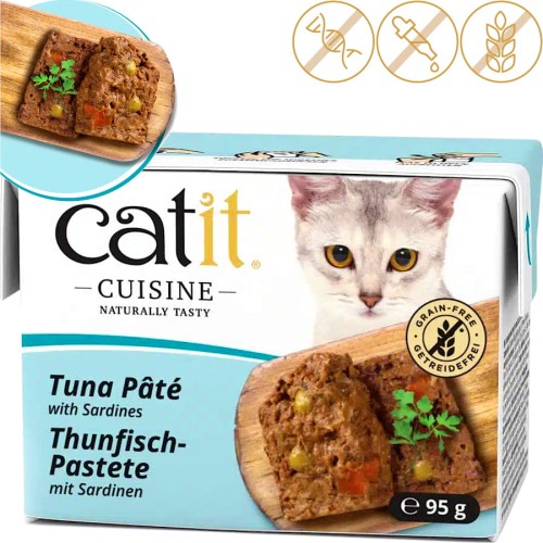 Catit Cuisine Tuńczyk + Sardynki Karma mokra, Pasztet dla kota 95g