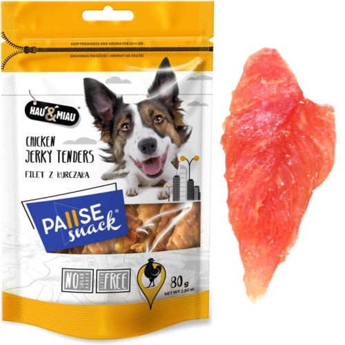 Przysmak, przekąska dla psa Filet z Kurczaka (94,4%) HauMiau 80g