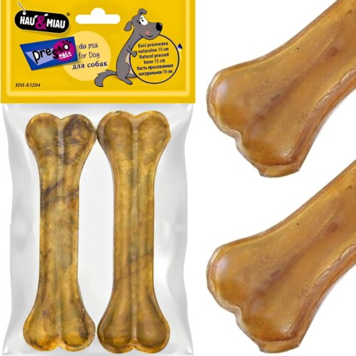 Kość prasowana naturalna przysmak gryzak dla Psa Hau&amp;Miau 15 cm, 2 szt.