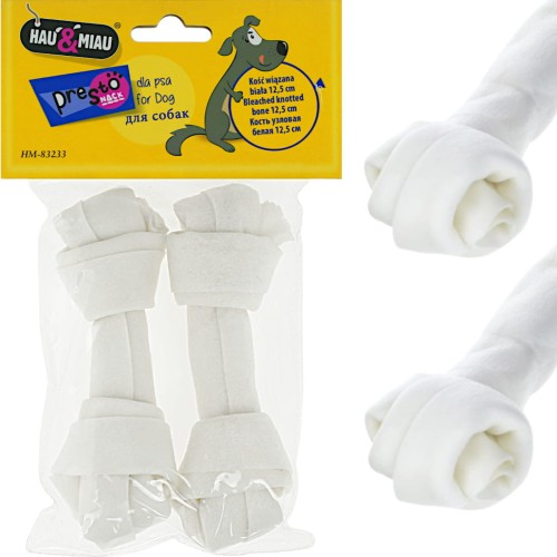 Kość wiązana naturalna przysmak, gryzak dla Psa Hau&amp;Miau 12,5cm, 2 szt.