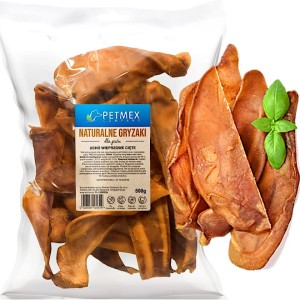 Przysmak, naturalny gryzak dla psa Ucho Wieprzowe Cięte Petmex 500g