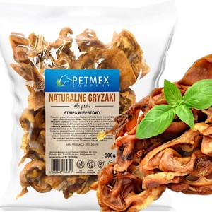 Przysmak, naturalny gryzak dla psa Strips Wieprzowy Suszony Petmex 500g