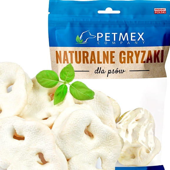 Przysmak naturalny gryzak dla psa Noski Wieprzowe Białe Suszone Petmex 100g