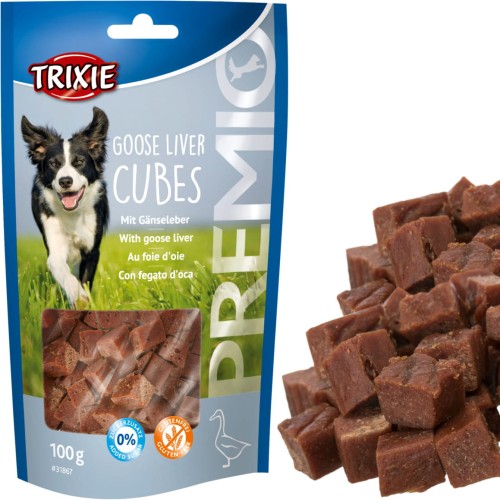 Przysmak dla psa Gęś i Gęsia Wątróbka Goose Liver Cubes Trixie PREMIO 100g