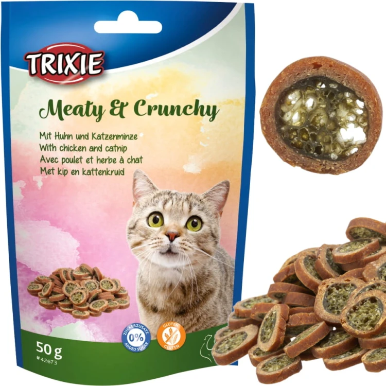 Przysmak dla kota Krążki z Kurczakiem i Kocimiętką Trixie Meaty&amp;Crunchy 50g